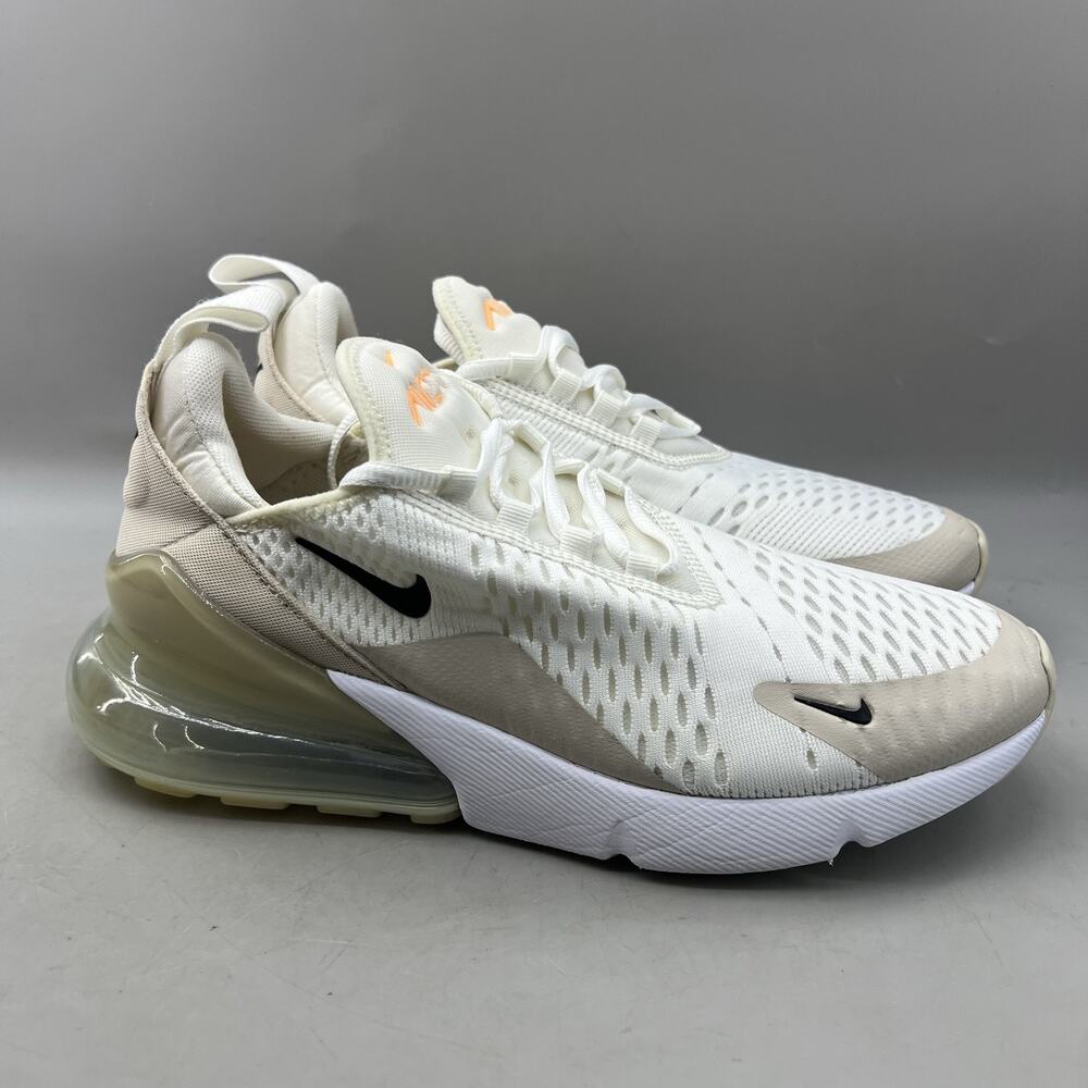 Nike Air Max 270 Running Shoes Women Size 8.5 White Mesh Comfort Low Sneakers